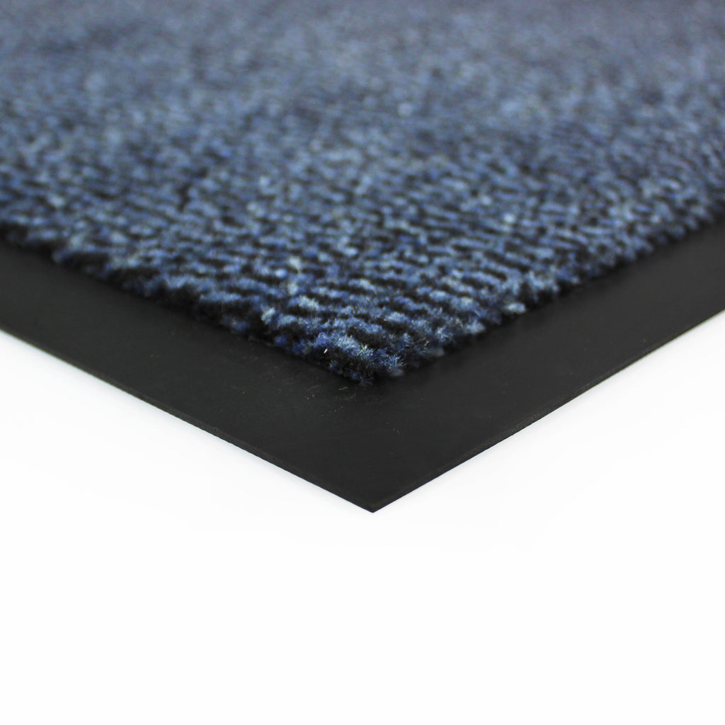 Blue textured mat with black border on a white background