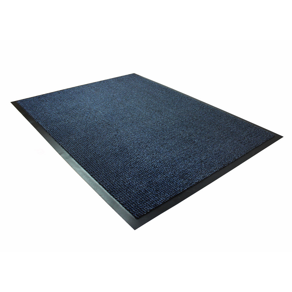 Blue doormat on a white background