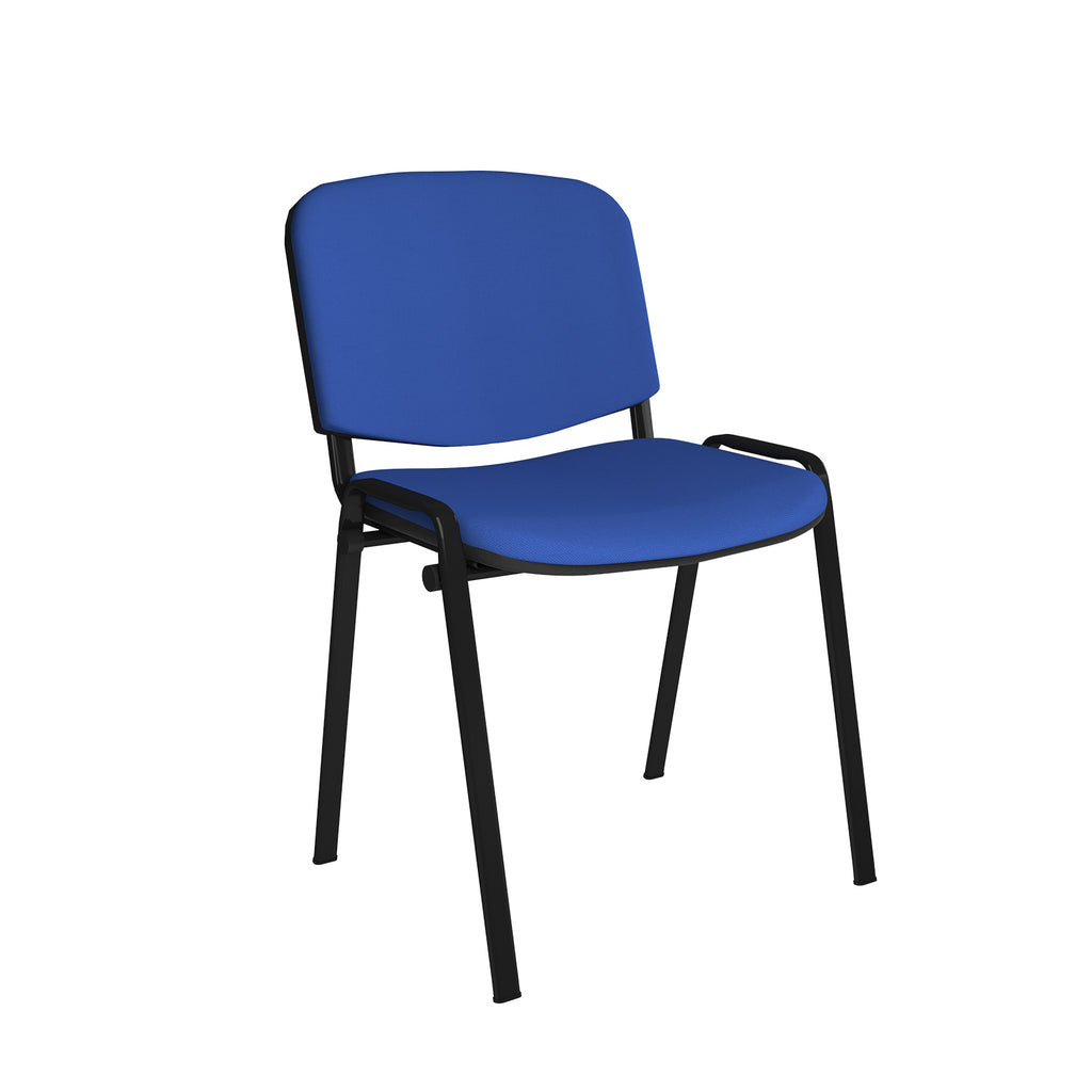 Blue chair with black frame on a white background