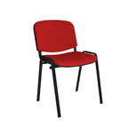 Red chair with black legs on a white background