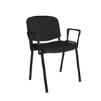 Black chair with armrests on a white background