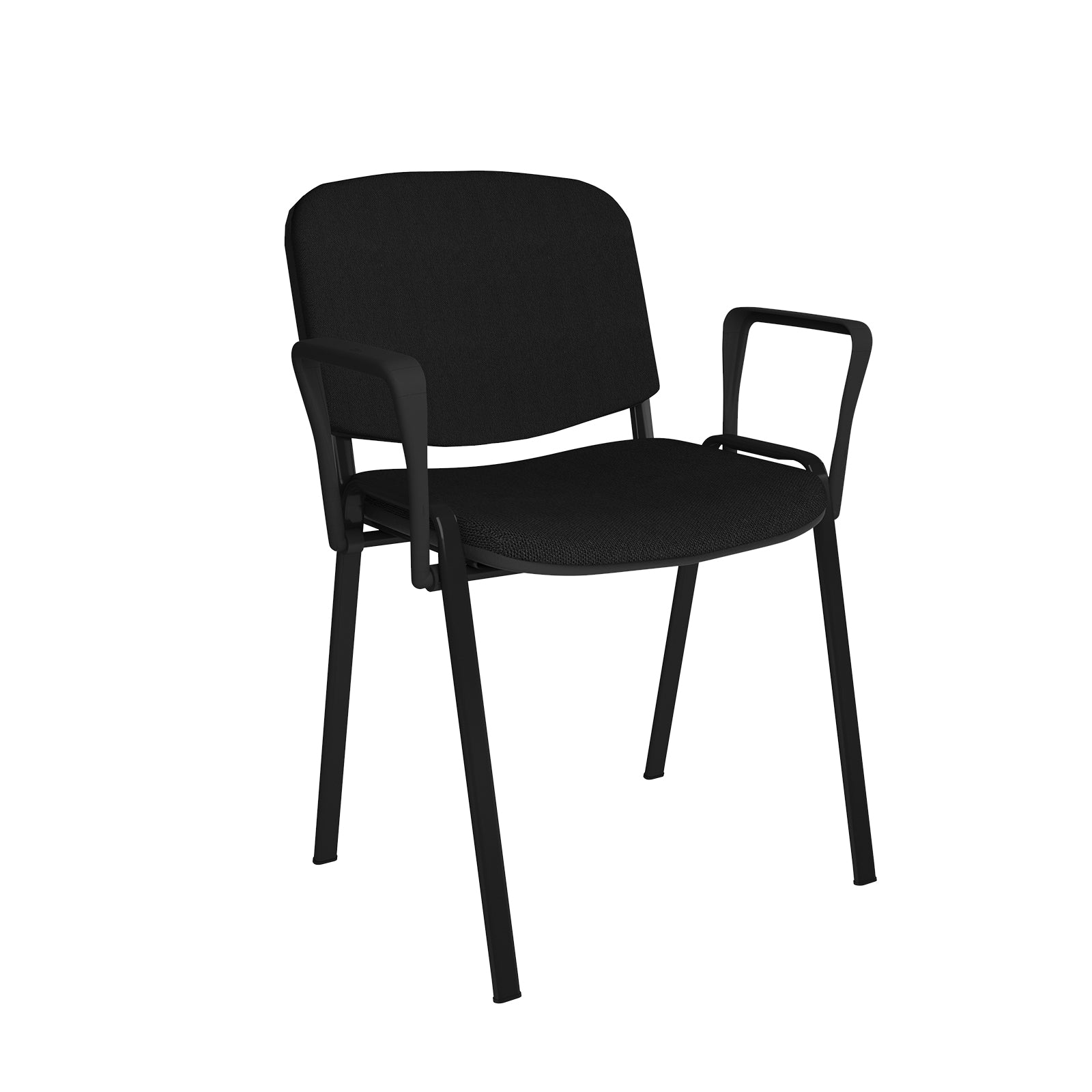 Black chair with armrests on a white background