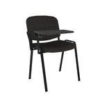 Black chair with a tablet stand on a white background