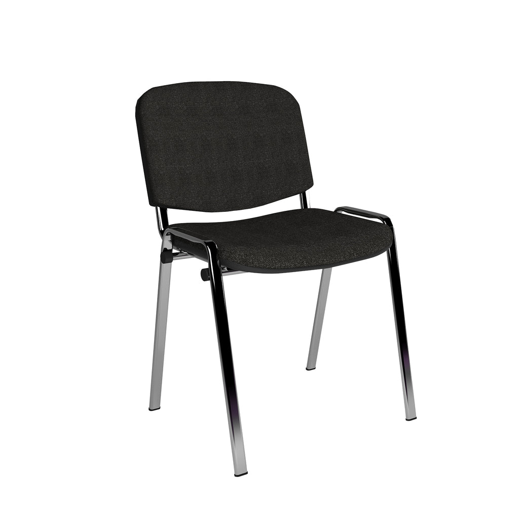 Black chair with chrome legs on a white background