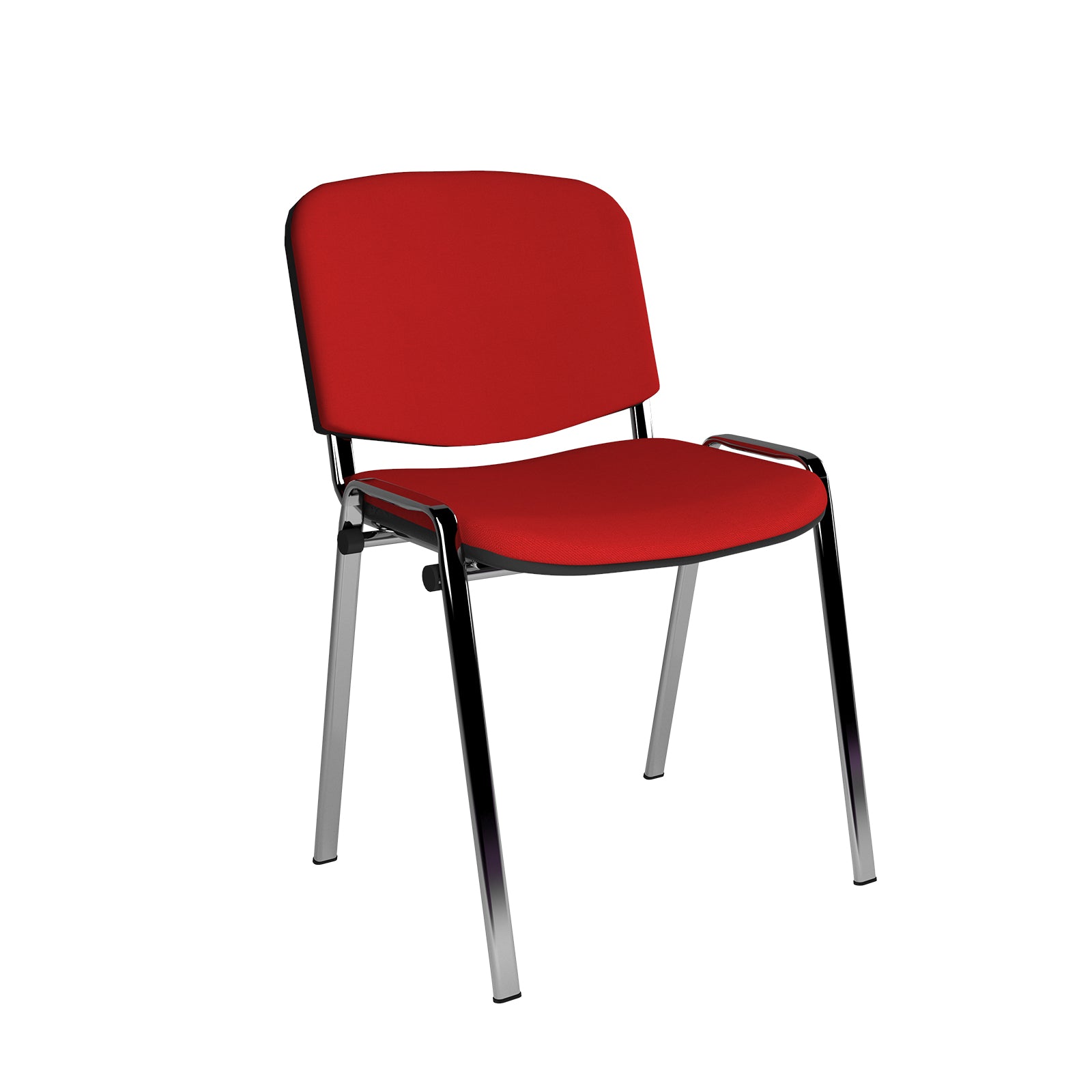Red chair with chrome legs on a white background