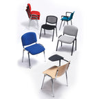 Set of colorful chairs on a white background