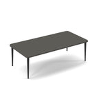 Rectangular grey table with slim black tapered legs, suitable for office, meeting, or breakout spaces, shown on a white background.
