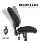 Illustration of a reclining chair back with lock mechanism on a white background