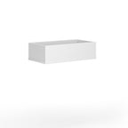 White rectangular planter box on a white background