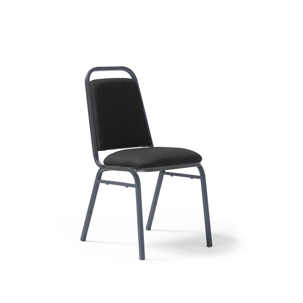 Charcoal chair with black frame on a white background