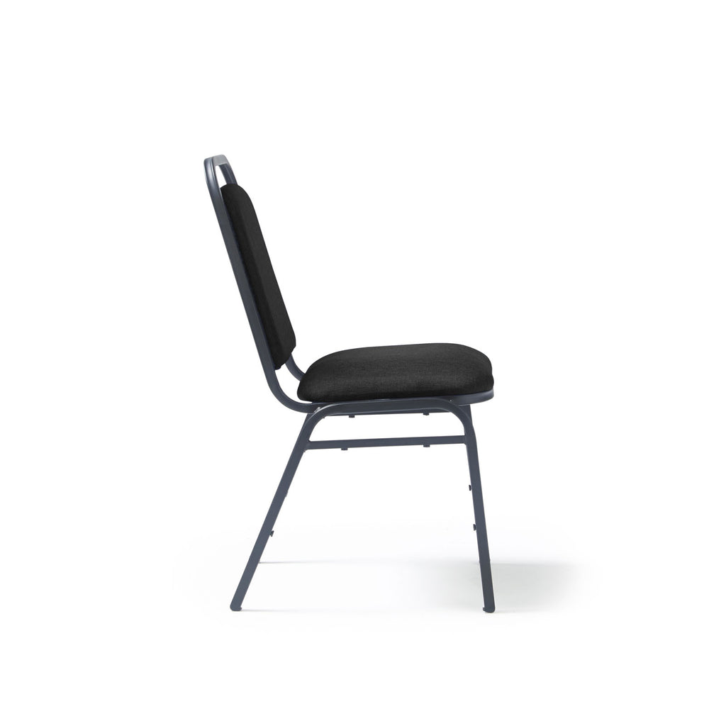 Charcoal chair with metal legs on a white background