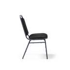 Charcoal chair with metal legs on a white background